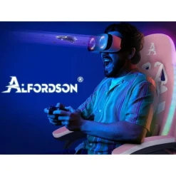 Gaming Stuhl Massage RGB LED Bürostuhl Ergonomisch mit Kopfstütze Lendenkissen