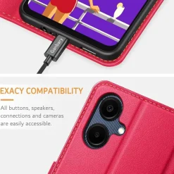 Ganbary Handyhülle für Samsung Galaxy A06 4G, Klapphülle in Lederoptik