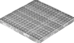 Garagen-Gitterrost | Maße: 490x490x30 mm 30/30 mm | aus S235JR (St37-2), im Vollbad
