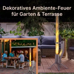 Gardenflare Feuerrohr aus Edelstahl in Silber für Outdoor-Bereiche