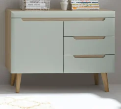 Garderobe Flurgarderobe in Pistazie Eiche Flur Möbel Set 3-tlg. mit Sideboard Isgard