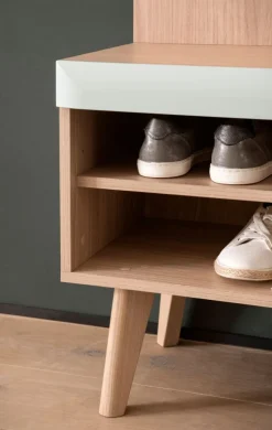 Garderobe Flurgarderobe in Pistazie Eiche Flur Möbel Set 3-tlg. mit Sideboard Isgard