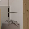 Garderobenschrank Schuhschrank Eiche mit Spiegel 6 Türen Mehrzweckschrank Line-Up