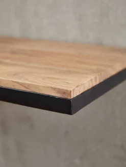 Garderobe Wand Holz und Metall mit Hakenleiste und Ablagefläche 70 cm breit
