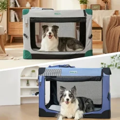 Gardner Pet faltbare Hundetransportbox L (66x48x48cm) - Grau, bis 15 kg, inkl