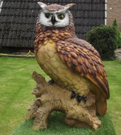 Gartenfigur Eule 57 cm Uhu Greifvogel 2202 Garten lebensecht