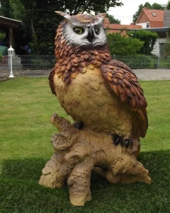 Gartenfigur Eule 57 cm Uhu Greifvogel 2202 Garten lebensecht