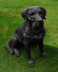 Gartenfigur Hund Labrador 52cm sitzend schwarz 2274 Garten lebensecht Figur