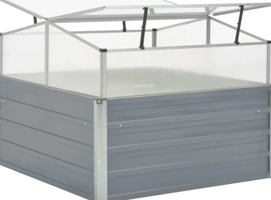 Garten Gew?chshaus klein LINA grau Stahl HxBxT 85x100x100cm Treibhaus Tomatenhaus