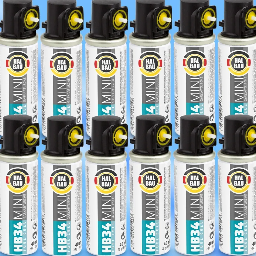 Gaskartusche 20gr/40ml/80mmfür Gas Stiftnagler, Brennstoff HALBAU HB34