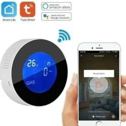 Gasleckdetektor für Zuhause Flüssiggassensor Fernsteuerung für Smart Home, HUXGO