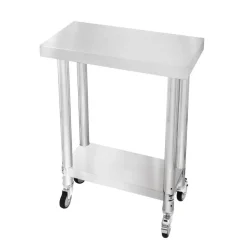 Gastro Edelstahl Arbeitstisch Vorbereitungstisch Küchentisch Mobil 60cm x 30cm