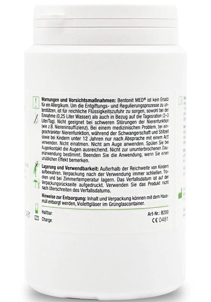 200g Bentonit MED® Pulver Vulkanmineralien 100% rein, Natur Zeolith -Bentonit-Vers
