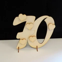 Geburtstag Hochzeit stehende Zahl 18 20 30 40 50 60 70 80 90 aus Holz 15cm hoch