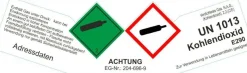 Gefahrgut Aufkleber EG-Nr.: 204-696-9 Kohlendioxid E290 / UN 1013 Wunschadresse