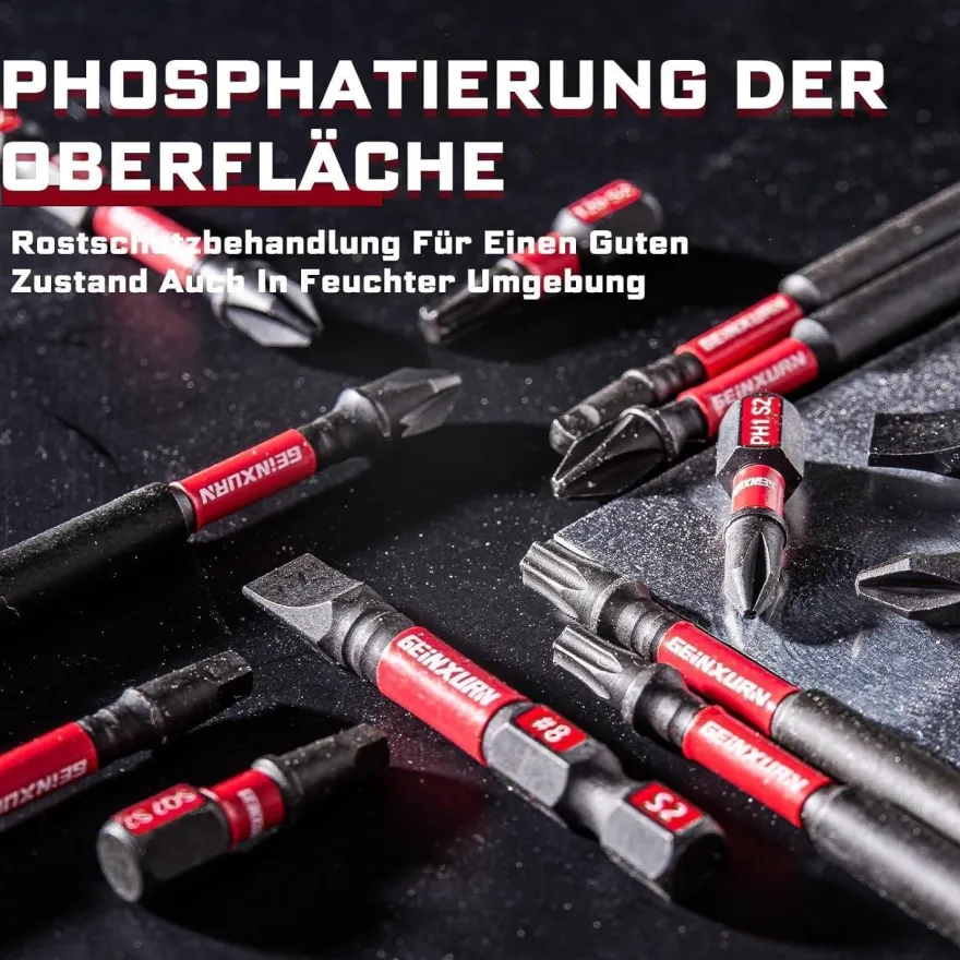 Geinxurn PH2 Schrauber Bit Set, 10x 150mm, Magnetisch, Schlagfest, 1/4 Zoll