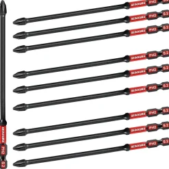 Geinxurn PH2 Schrauber Bit Set, 10x 150mm, Magnetisch, Schlagfest, 1/4 Zoll