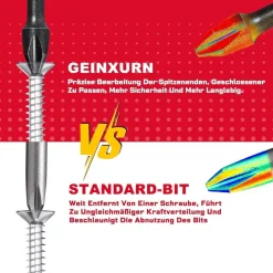 Geinxurn PH2 Schrauber Bit Set, 10x 150mm, Magnetisch, Schlagfest, 1/4 Zoll