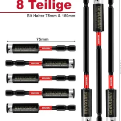 Geinxurn 8tlg Magnetischer Bithalter Verlängerung 75mm & 150mm, 1/4