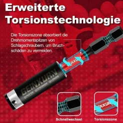 Geinxurn 8tlg Magnetischer Bithalter Verlängerung 75mm & 150mm, 1/4