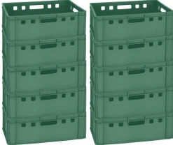 10 Gemüsekiste Transportbox Spielzeugkiste Kiste E2 grün 60x40 cm neu Gastlando