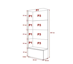 GF88 Flur Dielenmöbel Garderobenschrank Dielenschrank Schuhschrank Flurmöbel