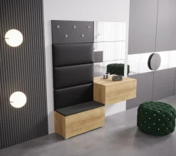 GF86 Flur Dielenmöbel Garderobenschrank Dielenschrank Schuhschrank Flurmöbel Spiegel