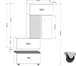 GF71 Flur Dielenmöbel Garderobenschrank Dielenschrank Schuhschrank Flurmöbel Spiegel