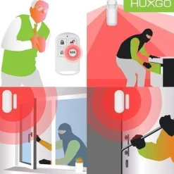 4G Funk Alarmanlage mit Bewegungssensor und Funksirene HUXGO HXA007 WLAN + GSM