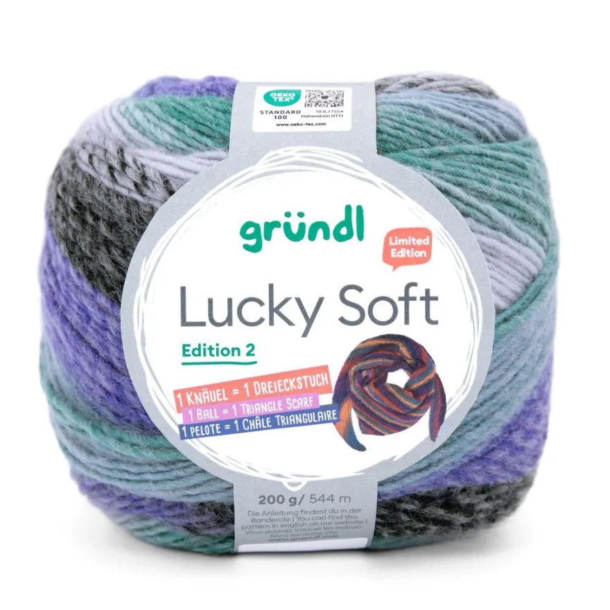 200g Gründl Lucky Soft II - Farbverlaufsgarn für Loops Schal Pullover - mit Wolle