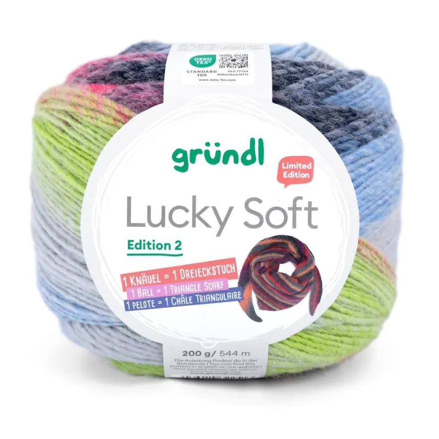 200g Gründl Lucky Soft II - Farbverlaufsgarn für Loops Schal Pullover - mit Wolle
