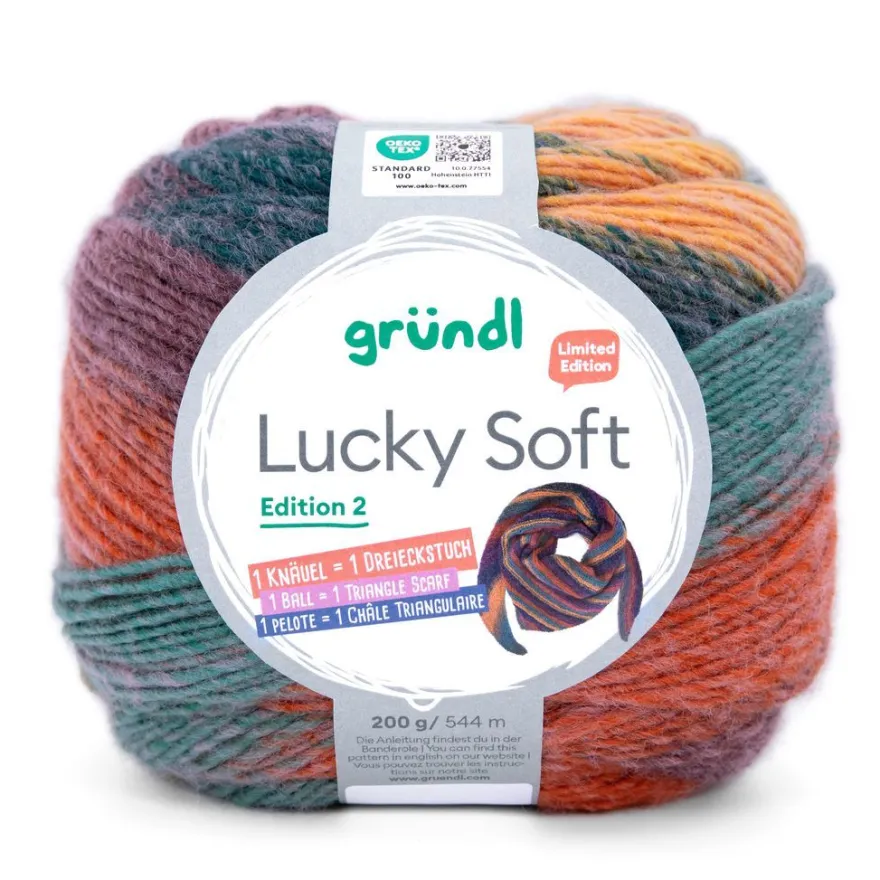 200g Gründl Lucky Soft II - Farbverlaufsgarn für Loops Schal Pullover - mit Wolle