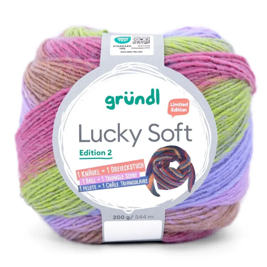 200g Gründl Lucky Soft II - Farbverlaufsgarn für Loops Schal Pullover - mit Wolle