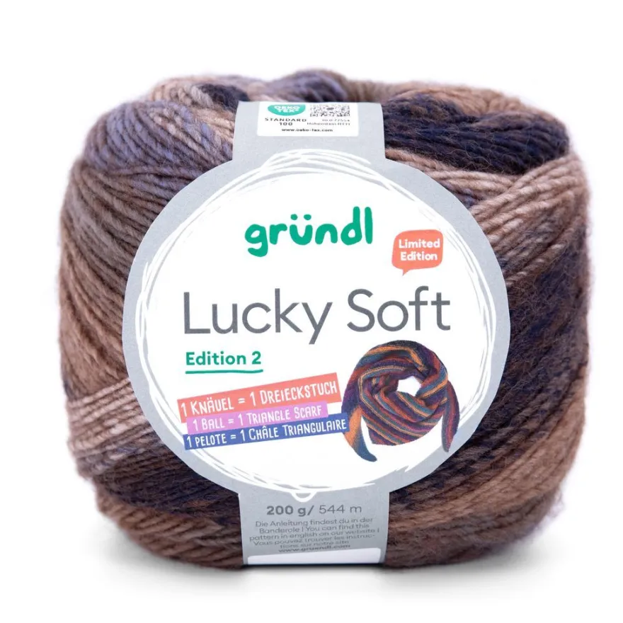 200g Gründl Lucky Soft II - Farbverlaufsgarn für Loops Schal Pullover - mit Wolle