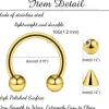 16G Hufeisen Ring Nasenlippen Helix Piercing Set Silber Schwarz Gold 6-14mm