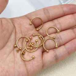 16G Hufeisen Ring Nasenlippen Helix Piercing Set Silber Schwarz Gold 6-14mm