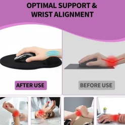 Giecy Ergonomisches Mauspad mit Gelkissen und Handauflage für Laptop und