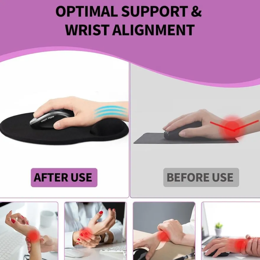 Giecy Ergonomisches Mauspad mit Gelkissen und Handauflage für Laptop und