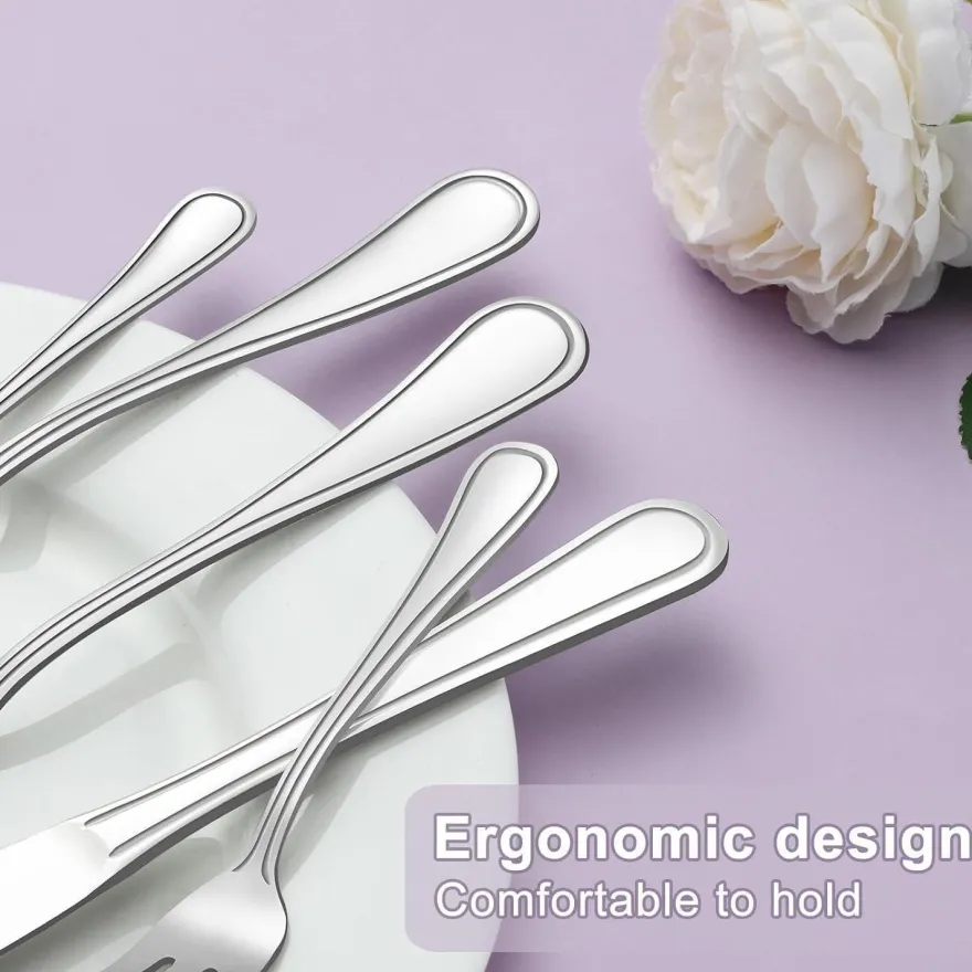 Gifcomda Besteck Set 36-teilig Edelstahl für 6 Personen, Hochglanzpoliert