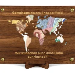 Giftota Geldgeschenk Hochzeit Weltkarte, Hochzeitsgeschenke für Brautpaar