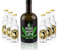 Gin Tonic Set - Breaks Cannabis Gin 50cl (42 % Vol) + 6x Thomas Henry Tonic Wat