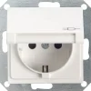Gira System 55 Steckdose mit Klappdeckel Reinweiß glänzend 045403