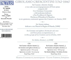 Girolamo Crescentini (1762-1846): Sechs Kantaten & 18 Ariettas