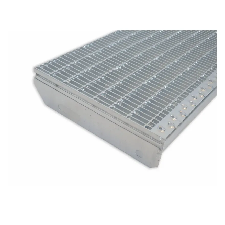 Gitterroststufe Treppenstufe Maße: 1000x270 mm 30/10 mm S235JR (St37-2), im Vollbad