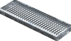 Gitterroststufe Treppenstufe Maße: 900x305 mm 30/30 mm S235JR (St37-2), im Vollbad