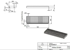 Gitterroststufe Treppenstufe Maße: 900x305 mm 30/30 mm S235JR (St37-2), im Vollbad