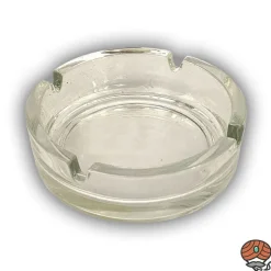 Glasaschenbecher / Aschenbecher aus Glas, Durchmesser 10 cm, durchsichtig