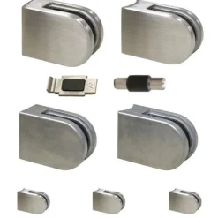 Glasklemmen Mod.15 Glasklemme Glashalter Halter für Glas Edelstahl V2A Zink roh