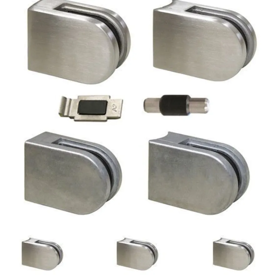 Glasklemmen Mod.15 Glasklemme Glashalter Halter für Glas Edelstahl V2A Zink roh