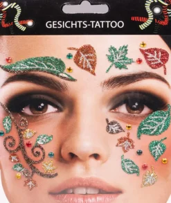 Glitter Gesichts Tattoo Waldfee Elfe Fee Baum Herbst Wald Karneval Fasching